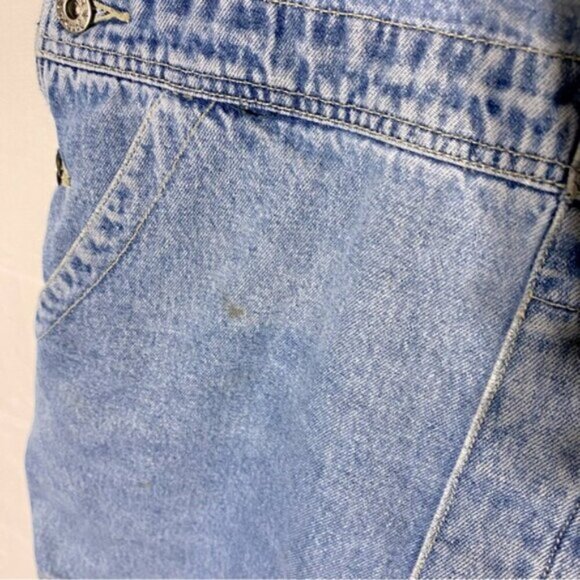 Vintage Jonny Q Blue Denim Cut Off Overall Shorts Short Alls Jean Shorts 31 - Picture 9 of 16